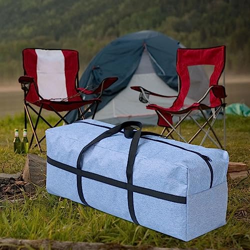 Travel Duffle Bag Foldable Zipper Container Bag Thick with Handle Quilt Storage Bag Moving Bags for Comforter Clothing Space Saving, Blue4