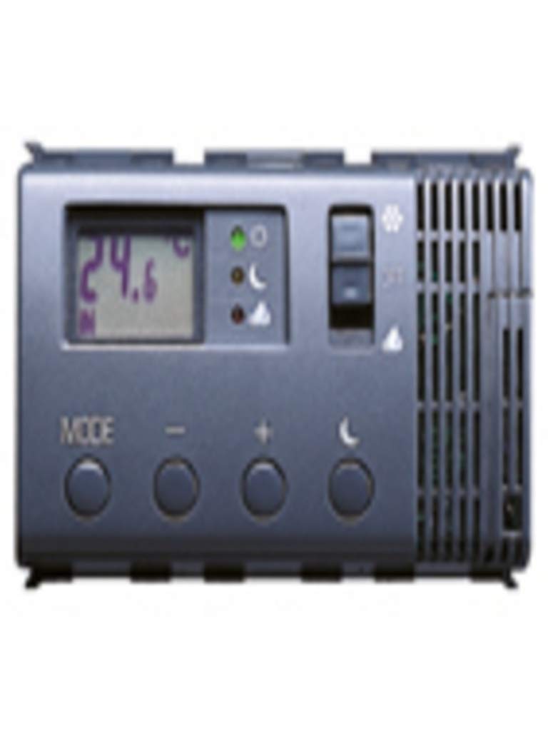 Gewiss GW30702 Thermostat électronique été hiver 230V noir 3 modules Playbus