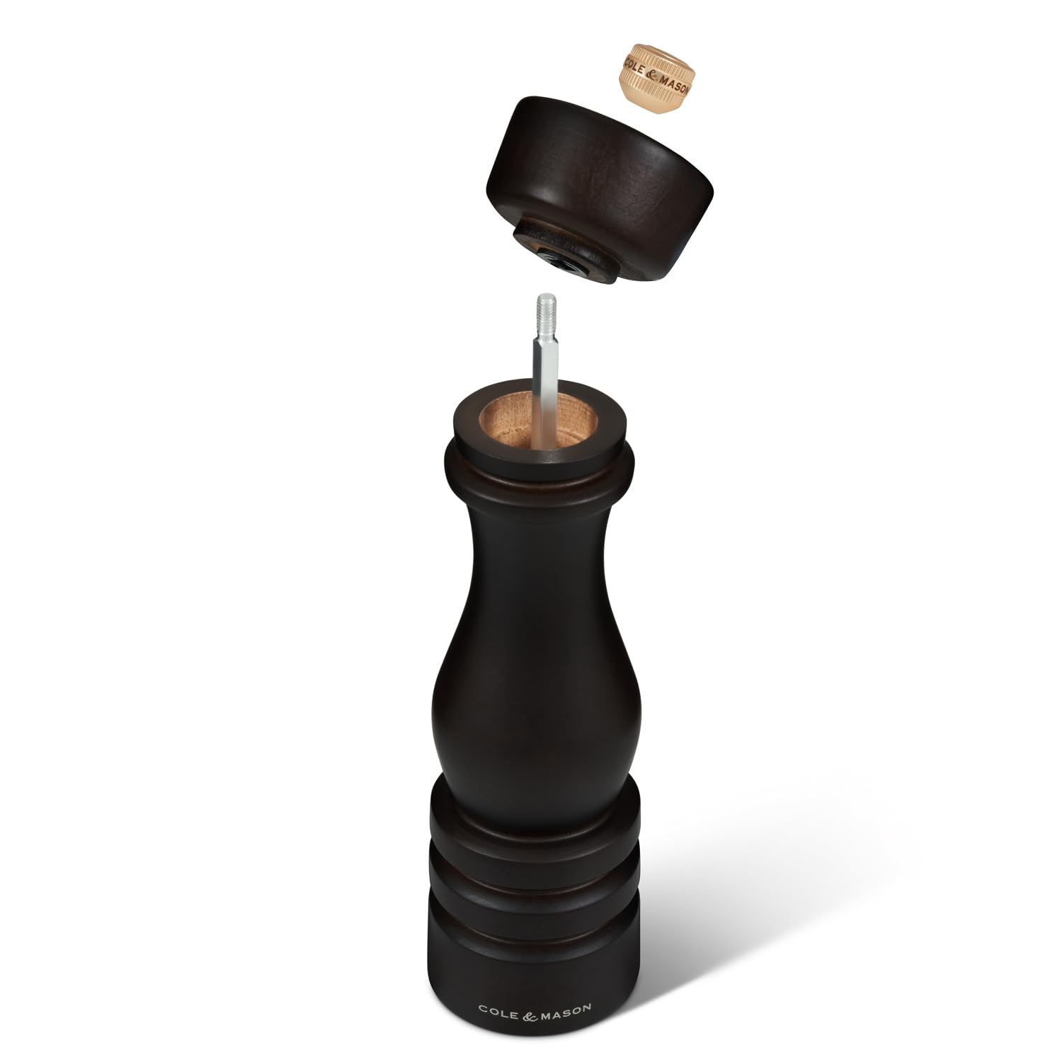 Cole & Mason H233020 London Legno di Cioccolato Macina Sale e Pepe, Precision+/Macinatura Regolabile, Legno di Faggio, 220mm, Pacco Regalo, Include 2 x Macinini, Garanzia a Vita sul Meccanismo