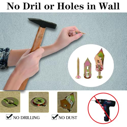 400pcs Self-Drywall Dilling Anchos Screws with, 4 Diferent Expansion Sizes Screw Set, Zinc Plated Steel Dry Wall Screws no Drilling Required, Easy to Install