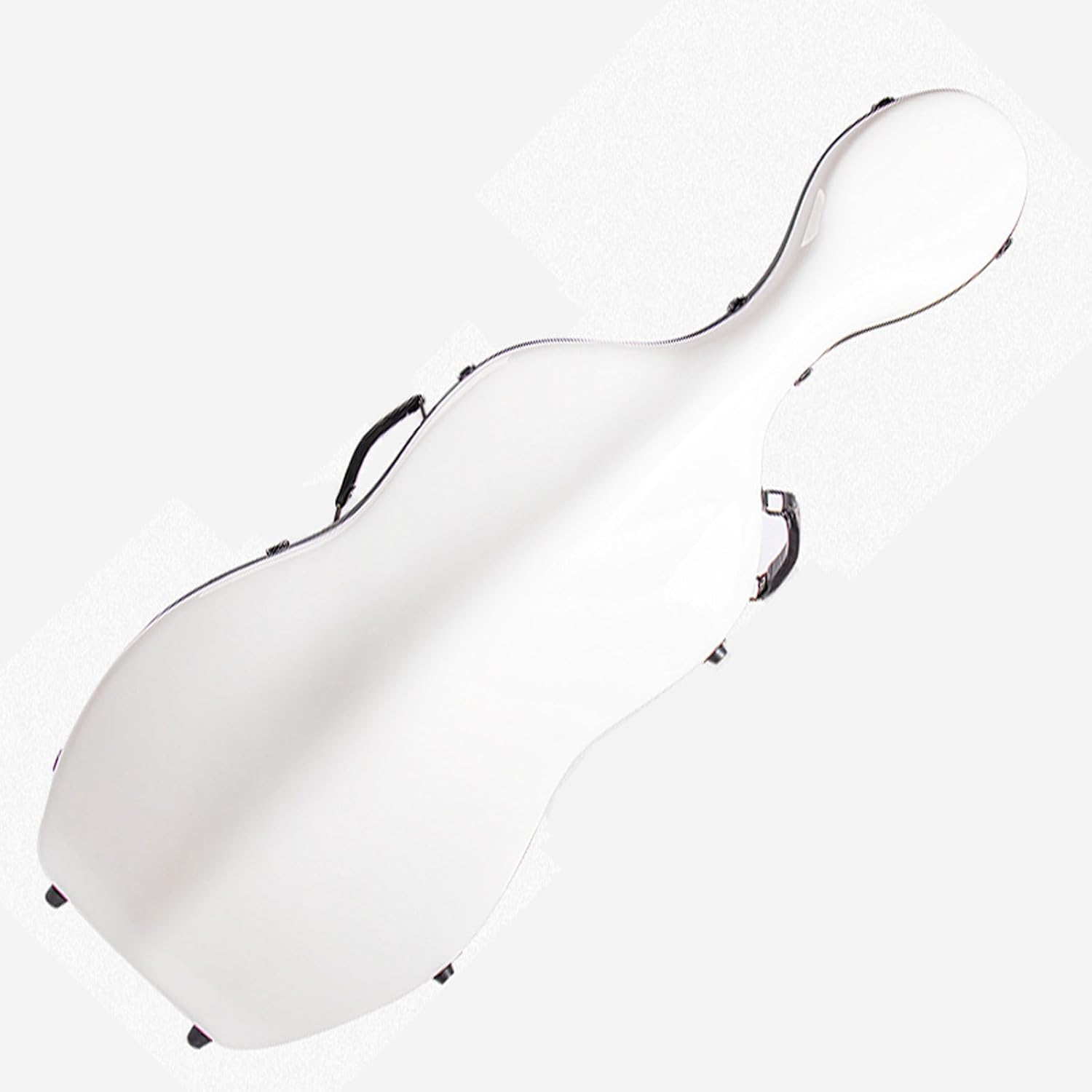 Cello Case 4/4 Full Size Carbon Fiber Composite Strong & Ultralight Cello Box with Strong Handle, 2 Bow Holders, Back Straps and Wheels(Black)