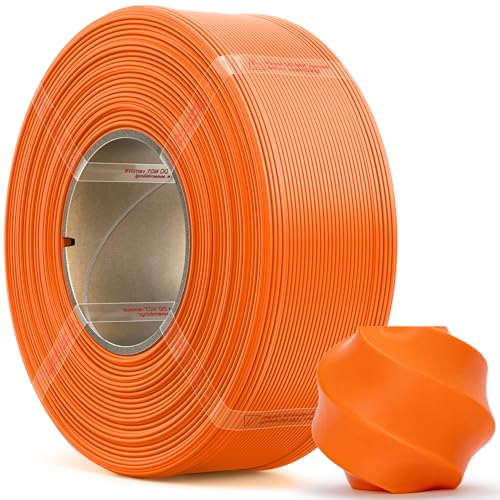 Image of PLA Basic, Pre-Dried Refill Filament 1kg (2.2lbs) for Reusable Spools, 1.75mm Spool-Less 3D Printing Filament, Compatible with Bambu Lab 3D Printers - Orange