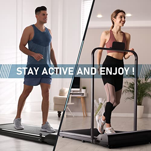 Gallelife 2 in 1 Under Desk Treadmill, Powerful and Quiet Walking Pad with Remote Control. Portable, Slim, Compact and Installation-Free Walking Jogging Running Treadmill for Home Office