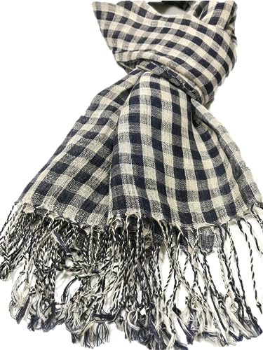 Image of Shanlin Unisex Natural Color 100% Linen Scarves for Men and Women