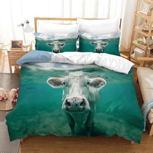 Housse de couette super douce imprimé vache pour éviter la chaleur