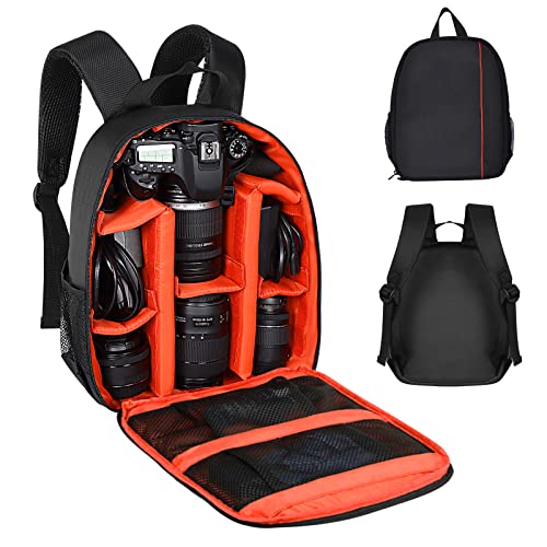 Valueqlo Camera Backpack, Dslr/Slr/Mirrorless Photographers Camera Bag, Multi-Functional Waterproof Camera Case For Women Men, With Canon/Nikon/Sony, Orange #TOP7