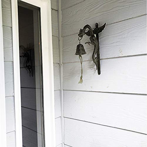 DreamsEden Wall Mount Cast Iron Doorbell, Rustic Dragon Art Door Bell for Garden Yard Home Decor - Thumbnail 6