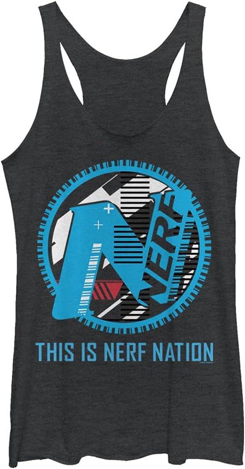 Hasbro Girls' Nerf Iconic Construct Tri-Blend Racerback Layering Tank