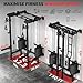 JEEKEE Folding Wall Mounted Power Rack with 180LB Weight Stack, 2400LB 2×3 Heavy Duty Squat Rack, Dual Cable Crossover System 1:1 Ratio, Functional Trainer for Home Gym Small Space,Black