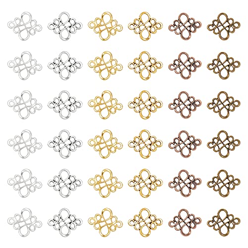 CHGCRAFT 144pcs 4 Colors 2 Sizes Chinese Knot Tibetan Links