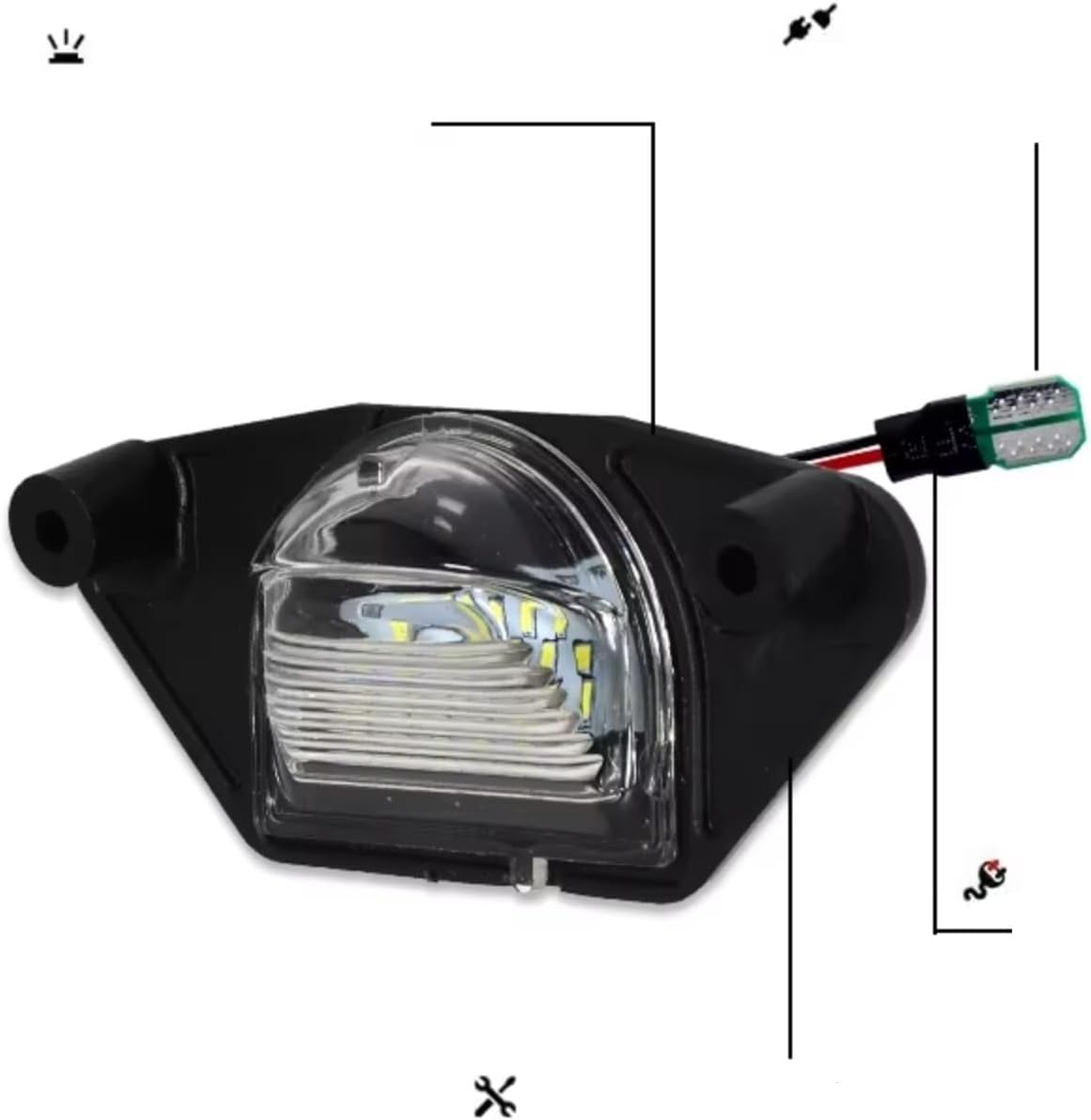 License Plate Light Kit Compatible With Pontiac For LeMans 1988 1989 1990 1991 1992 1993 License Lamp Assembly Rear License Plate Lamps 16519986 00912116