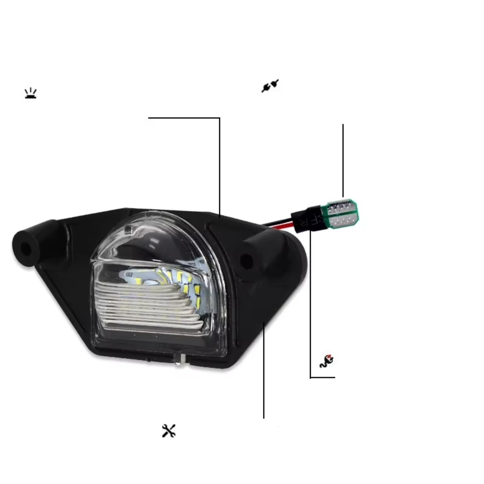 Conjunto de luz de matrícula para Pontiac Aztek 2001-2005 y Fiero 1984-1988. Bombilla de matrícula 16519986.