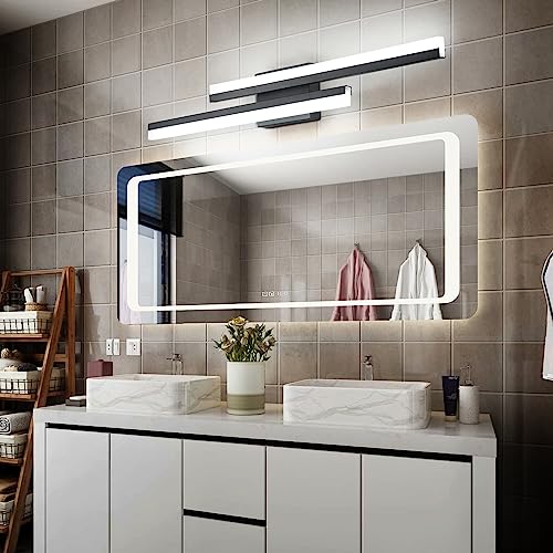 Image of PRESDE LED Bathroom Vanity Light,Modern Black 32 Inch LED Wall Lighting Fixture Over Mirror 3CCT