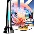 2025 Upgraded Indoor/Outdoor Antenna for Smart TV - Long Range Reception, Supports 4K 1080p, VHF UHF, Easy Installation for All Smart/Old TVs