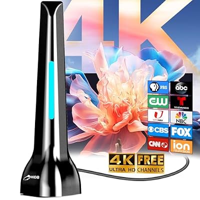 2025 Upgraded Indoor/Outdoor Antenna for Smart TV - Long Range Reception, Supports 4K 1080p, VHF UHF, Easy Installation for All Smart/Old TVs
