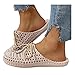 koperras Damen Sandalen Sommer Sandals Hausschuhe Sandaletten Strandsandalen Aushöhlen Atmungsaktive Lässige Sommerschuhe Leichtgewicht Flache Schuhe Stretch Basic Anti-Rutsch-Sandalen Hausschuhe