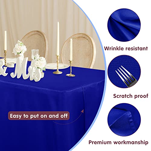 Holidayideas Royal Blue Fitted Table Clothes - 72 X 30 Inch - 2 Pack Rectangle Table Covers For 6 Foot Tables, Polyester Fabric Tablecloths For Buffet Table, Parties, Holiday Dinner, Trade Show #TOP1