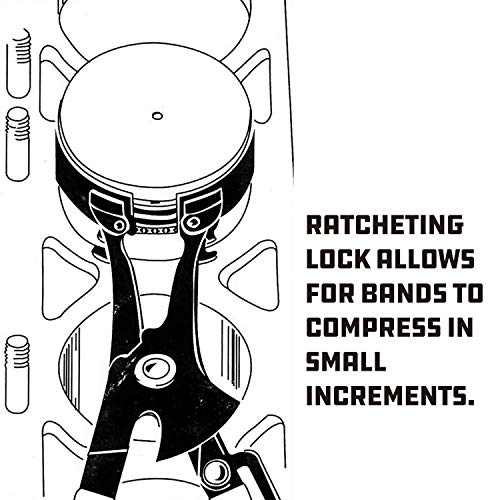 Powerbuilt Piston Ring Compressor Tool Set For Car Engine, Vehicle Maintenance Clamps, Ratchet Pliers, Storage Case - 940387 #TOP4