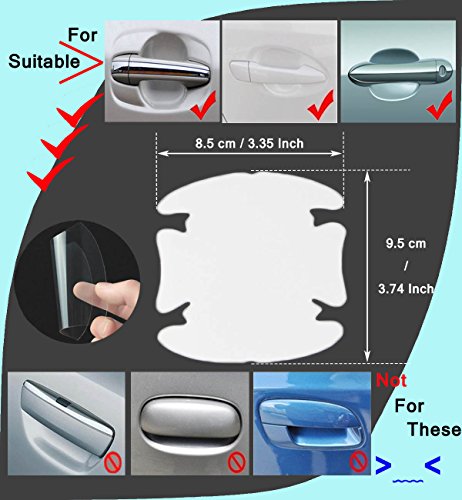 Younglingn 12 Pcs Universal Transparent Invisible Car Door Handle Scratches Protective Films Clear Side Sticker Scratches Car Door Protector Films #TOP2