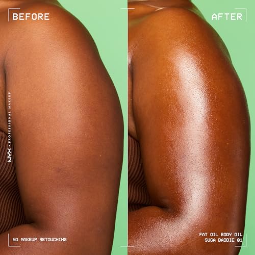 NYX PROFESSIONAL MAKEUP Fat Oil Body Oil in Suga Baddie, Vanilla Scented Body Glow Moisturizer With Vitamin E for 24HR Hydration and Glowing Skin, Glossy Finish, Vegan & Cruelty-Free - image 5