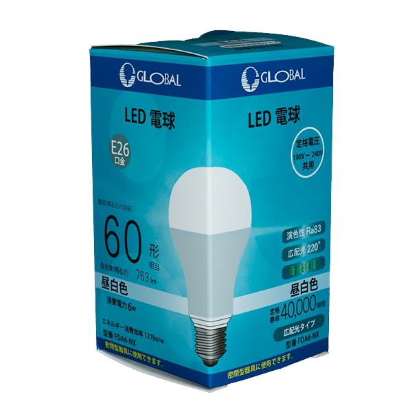Amazon | FDA6-NX 昼白色 LED電球 白 | グローバル(Global) | LED電球
