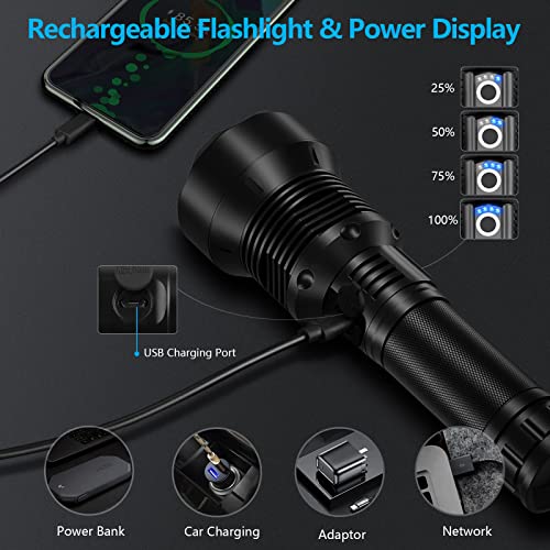 Kicoeoy Rechargeable Flashlights High Lumens, 12 H Runtime & 200000 Lumens Super Bright Flashlight With 5 Modes, Ipx7 Waterproof Flashlights For Camping, Emergencies (2 Pack) #TOP3