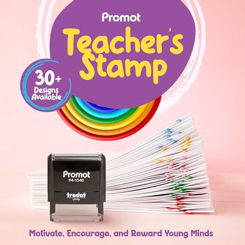 Promot Teacher Stamp - Self Inking Teacher Stamps for Kids, Classroom, or Homeschool Use - Encouraging âPractice at Homeâ Feedback Tool for Teachers, Grading Stamps for Teachers & Rewards - Image 3