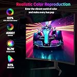 KTC 32 Inch 240Hz Curved Gaming Monitor, 2K 1440P Computer PC Monitor with 1000R 1ms Frameless, Adaptive Sync,122% sRGB, HDMI, DisplayPort, Tilt Adjustable, H32S25E - Image 4