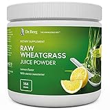 Dr. Berg's Raw Wheatgrass Juice Powder, Lemon Flavor w/ Stevia Sweetener - Green Superfoods Rich in Vitamins Chlorophyll & Trace Minerals - BioActive Dehydration & Ultra-Concentrated Nutrients 1 Pack