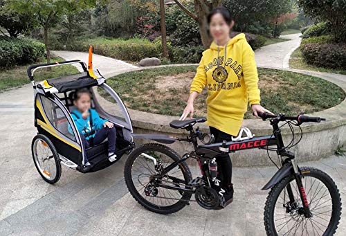 Kids Bike Trailer - Jogger Travel Buggy Kinderen - Kan Accommoderen 2 Kinderen - Trailer Kinderwagen - Aluminium Frame - Afbeelding 3