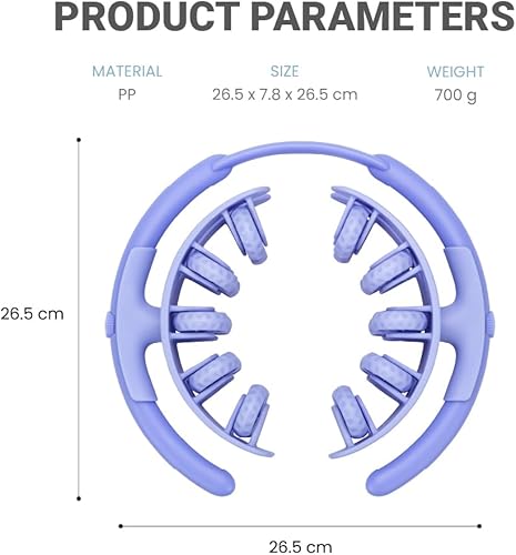 Miniatura 4 de Rodillo de masaje corporal ajustable, rodillo muscular envolvente de 360 con 20 nodos de masaje, diseño de doble capa, masajeador de mano para