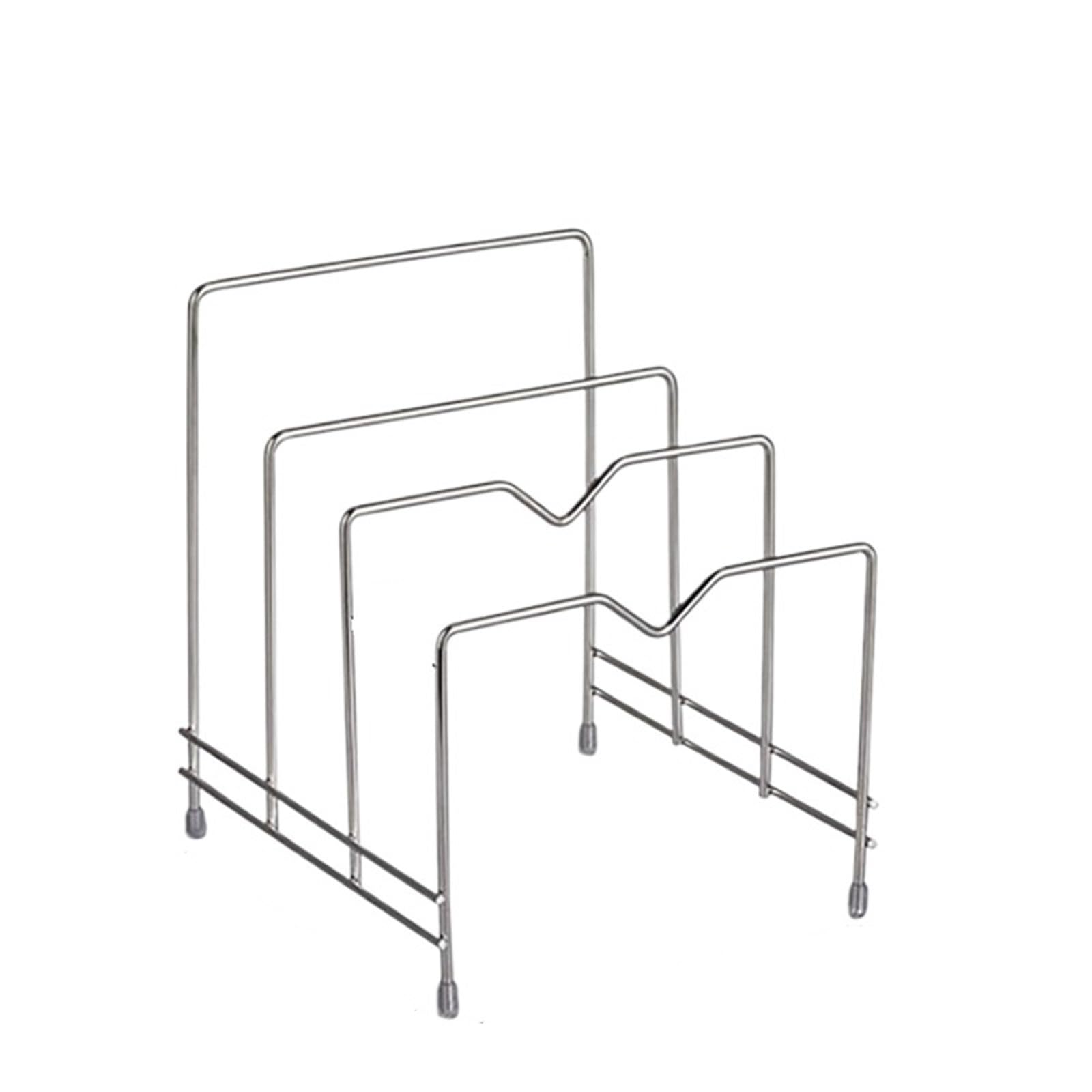 LPATEBCVU Cutting Board Stand Rack Shelf Stand Multi Layer Space Saving Rustproof Cutting Board Practical Kitchen Organizer Pot Lid Holder Iron Art Home(3 grid)