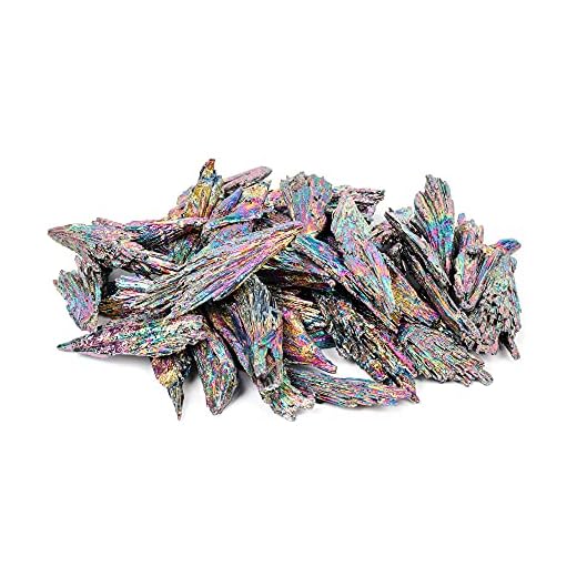 cxd-gem titanium coated black kyanite crystal specimen rainbow aura kyanite for handmade, pack of 10