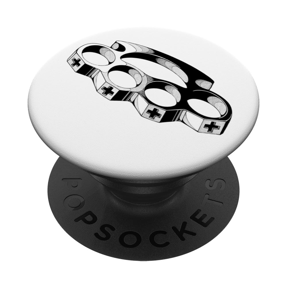 Brass Knuckles Blackwork Tattoo Flash PopSockets Adhesive PopGrip