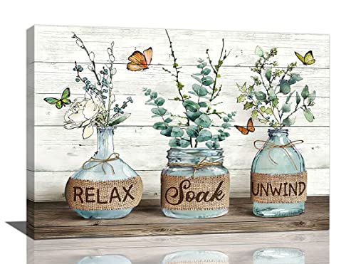 Tijuboni Farmhouse Bathroom Eucalyptus Decor Wall Art 16"x24"