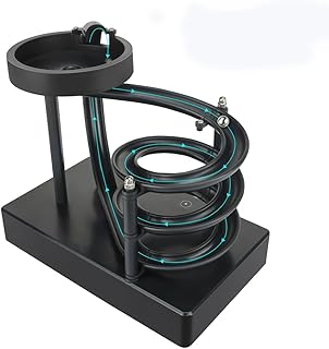 Kinetic Art Perpetual Motion Machine Desk Toy, Non-Stop Rolling Ball Funny Toys Stress Relief Cycle Device, Educational Science Newtons Physics Gadget Desktop Decor for Home and Office - Black