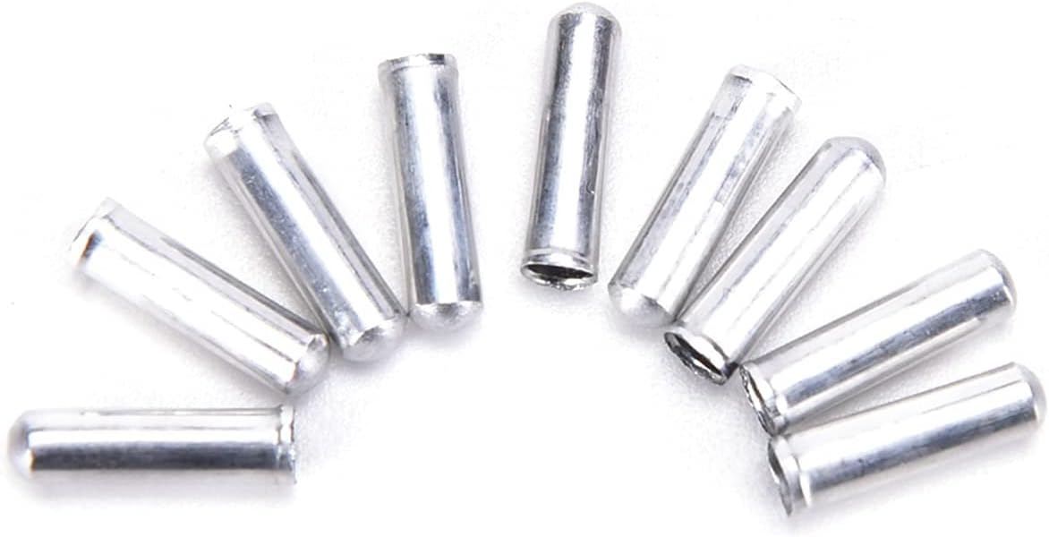 Bike Cable End Caps 100 PCS Silver Color Bicycle Shifter Brake Tips Crimp Tool Accessories