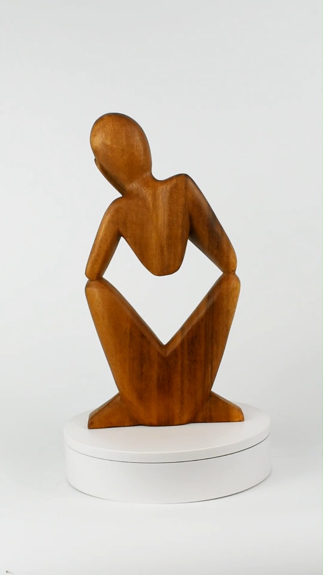 Estatua Abstracta de Madera Hecha a Mano de 12 pulgadas miniatura 6
