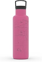 Vista 122 de Well Told Botella de agua aislada con mapa de Washington DC grabado, botella de acero inoxidable grabada (21 onzas, blanco) botella aislada de mapa