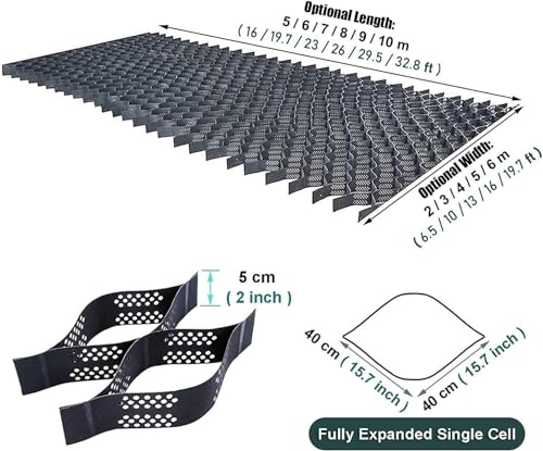 Grille de fixation de gravier pour aménager une cour propre de 60m² - 4