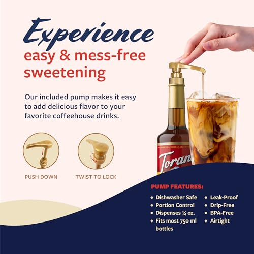 Image of Torani Coffee Syrup, Pumpkin Spice Flavoring for Drinks, Glass Bottle with Pump Included, 25.4 Fl Oz