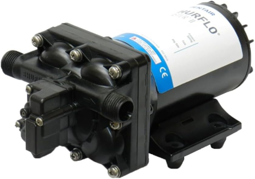 PENTAIR SHURFLO 4238-121-E07 Blaster II Washdown Pump, 12V Marine Diaphragm Pump, 3.5 GPM 45 PSI, Self Priming for Boat Deck RV Fresh Saltwater Cleaning