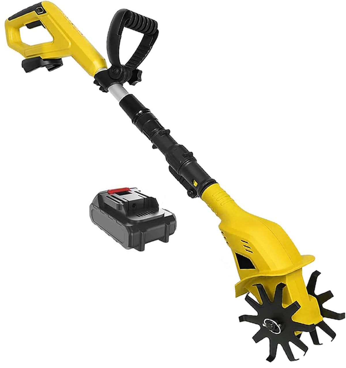 Coltivatore Elettrico a Mano Senza Fili per Terreno, coltivatore Elettrico a motozappa/Fresa a Scoppio 20V 2000mAh, per Prato/Giardinaggio/Coltivazione del Terreno