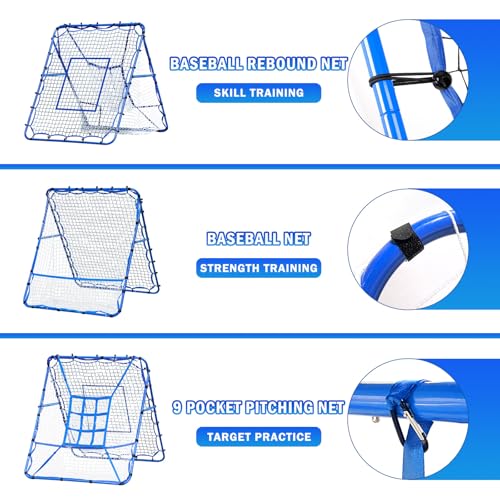 Image of Volleyball Baseball Rebounder Net, Softball Rebounder Pitchback Net Quick Adjustments, Quick Adjustments Lacrosse Bounce Back Practice Equipment, Ideal for Outdoor Indoor and Backyard Training