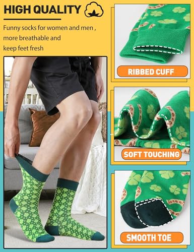 Image of MOGGEI Funny Socks for Men Women Fun Cozy Crazy Novelty Fashion Breathable Printed Cotton Boot Socks