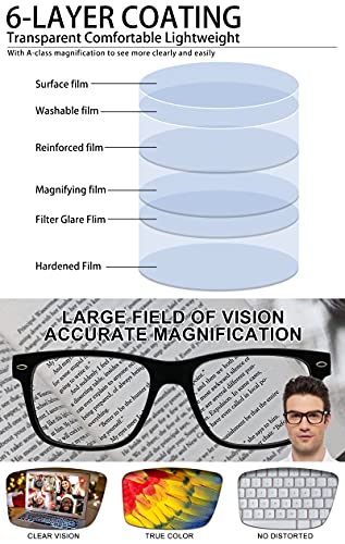 Mare Azzuro Big Frame Reading Glasses Men Square Readers 1.0 1.5 2.0 2.5 3.0 3.5 4.0 5.0 6.0 thumb #1