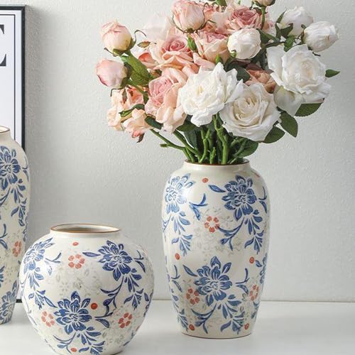 Petit vase géométrique moderne en céramique rustique pour fleurs et décoration de bureau - 7