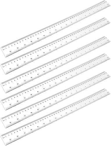 Miniatura 11 de NUOBESTY 16 reglas de plástico transparente rectas, regla de dibujo, herramienta de medición de dibujo, suministros escolares para estudiantes