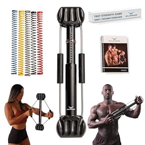 Bullworker Steel Bow 50 cm – Isometric Exercise Equipment, Portable At Home Gym Equipment for Back, Shoulder, Biceps, Triceps, Abs, Chest and Arms, Home Workout Exerciser for Men & Women, 0-130lbs