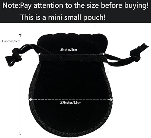 Miniatura 2 de wanerxin 10 bolsas pequeñas de terciopelo con cordón para regalo, joyas, anillos, aretes, auriculares, recuerdos de boda, recuerdos de fiesta, 2.7 x